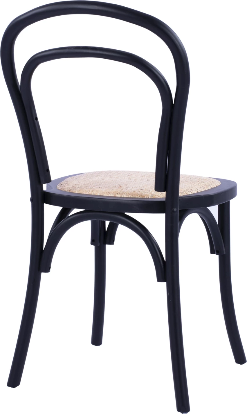 Karrige druri tipi Vjenë Aliyah e grumbullueshme prej druri ahu, ngjyrë e zezë mat, FH8644.02, 45x54x89 cm