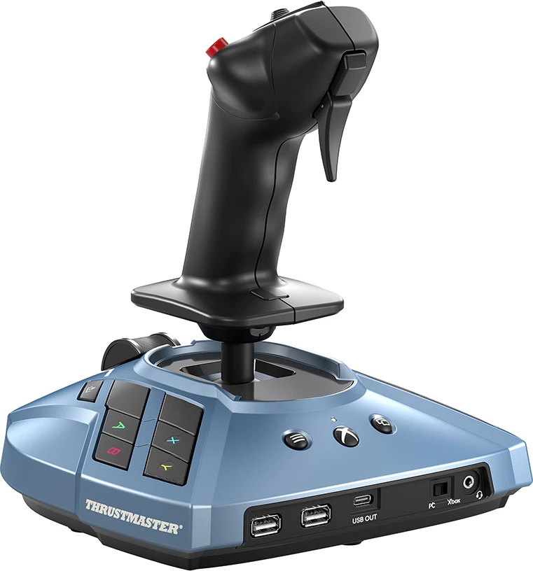 Joystick fluturimi Thrustmaster TCA Sidestick X Airbus Edition, për Xbox Series X|S dhe PC, 14 butona të programueshëm, hub “Ecosystem”, blu/zezë
