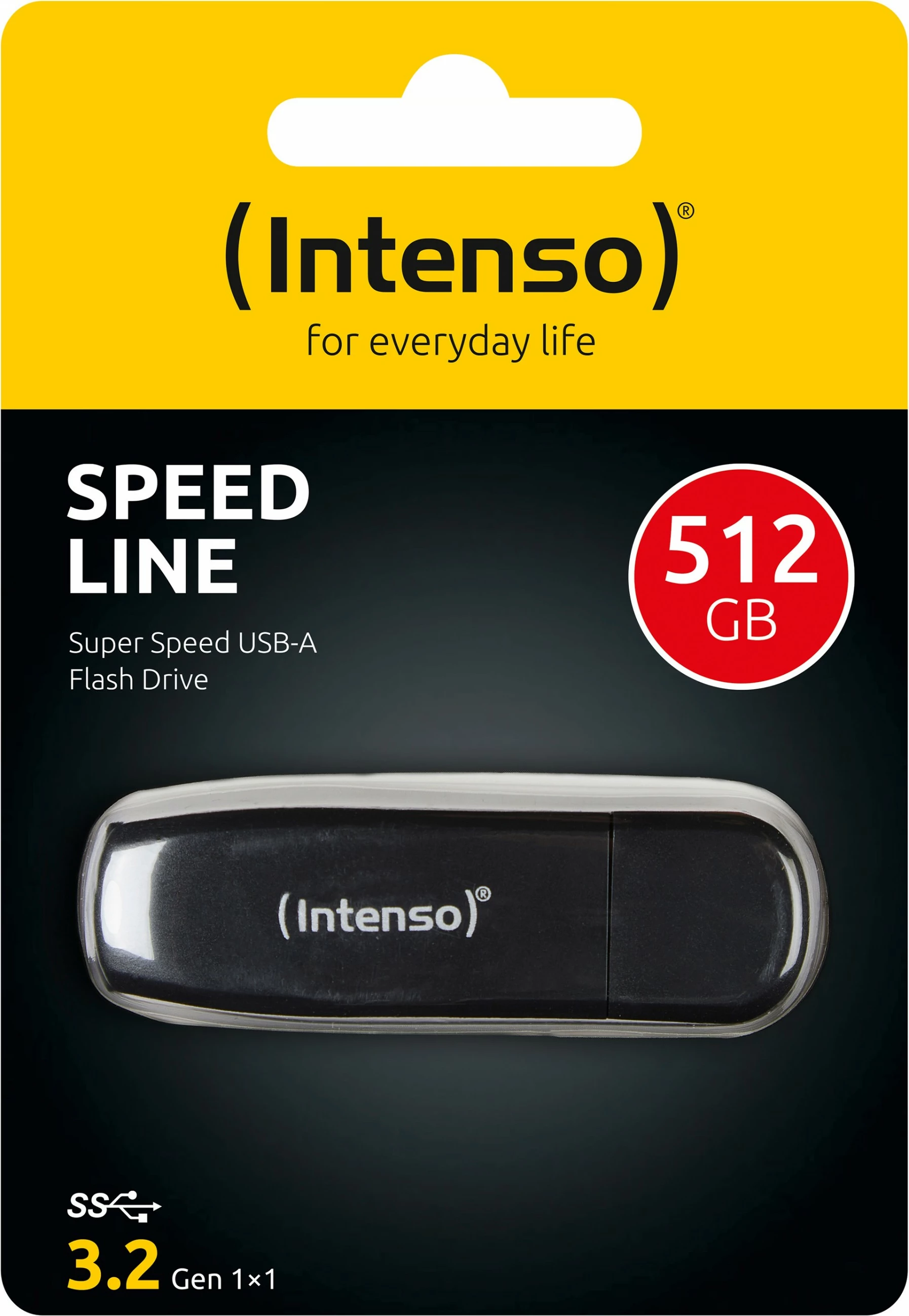 USB Intenso Speed Line, 512 GB, USB Type-A, 3.2 Gen 1, Ngjyrë e zezë