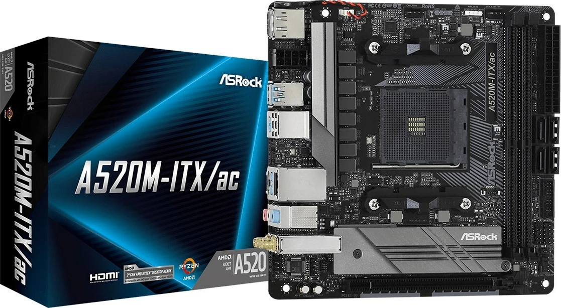 Pllakë amë Asrock A520M-ITX/ac, Socket AM4, micro ATX