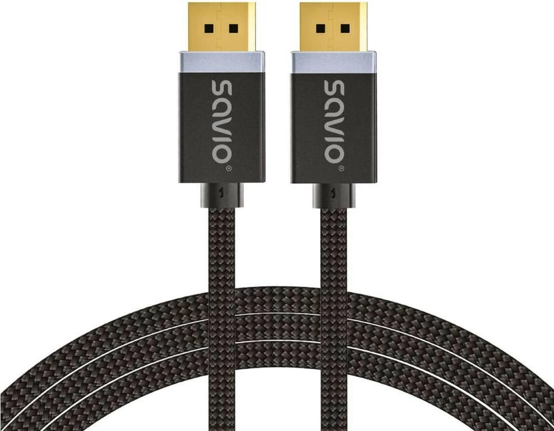 Kabllo DisplayPort Savio CL-165, 1m, v1.4, e zezë