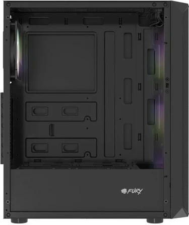 Kasë Natec Fury Shobo SH4F RGB, Midi Tower, xham i temperuar, 4 ventilatorë RGB, e zezë