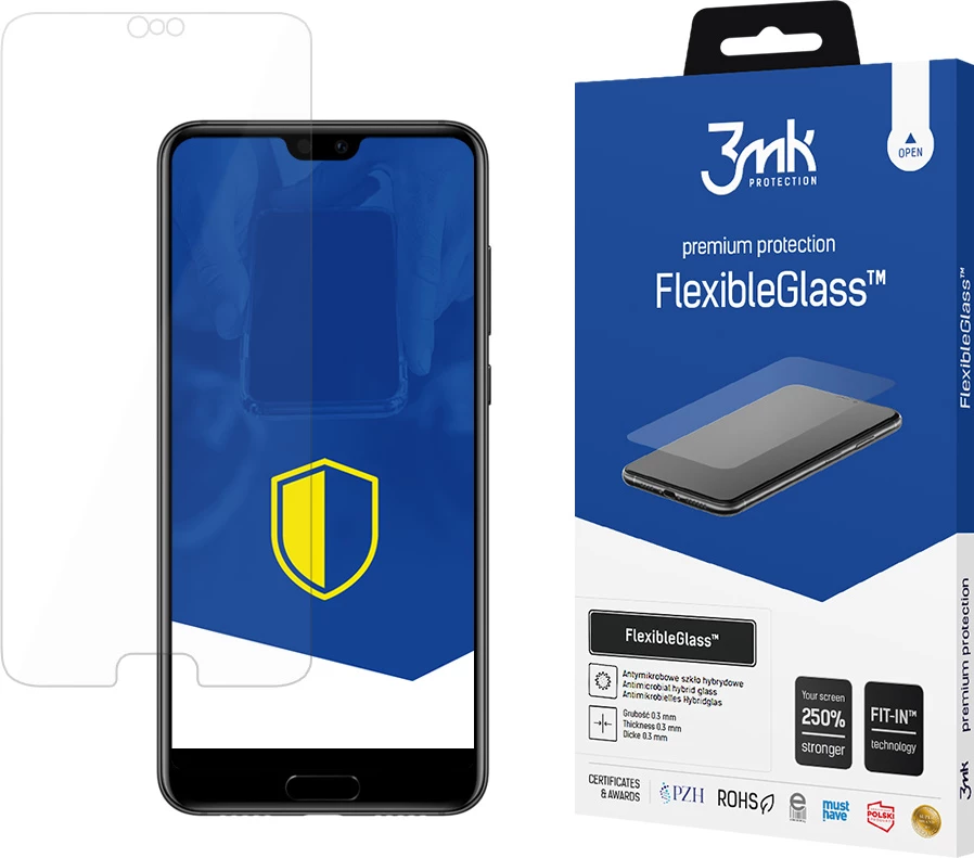 Xham mbrojtës hibrid 3mk FlexibleGlass për Huawei P20 Pro, Transparent