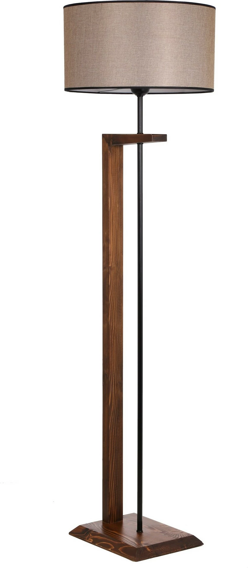 Llambë dyshemeje Opviq, dru arre, abazhuri cilindrik, Menekşe