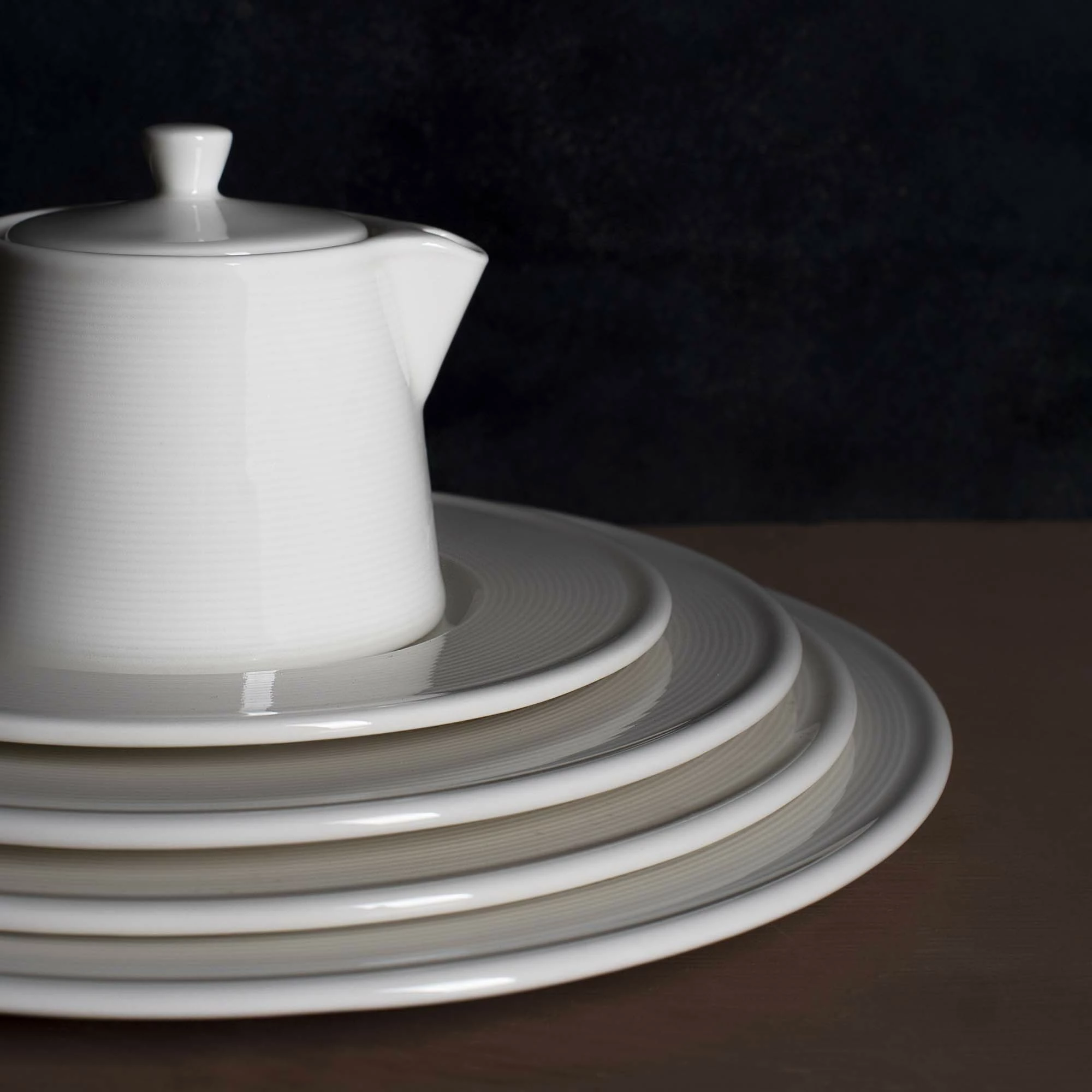 Pjatë shërbimi Porland Line 190x120 mm porcelan, krem, set 6 copë