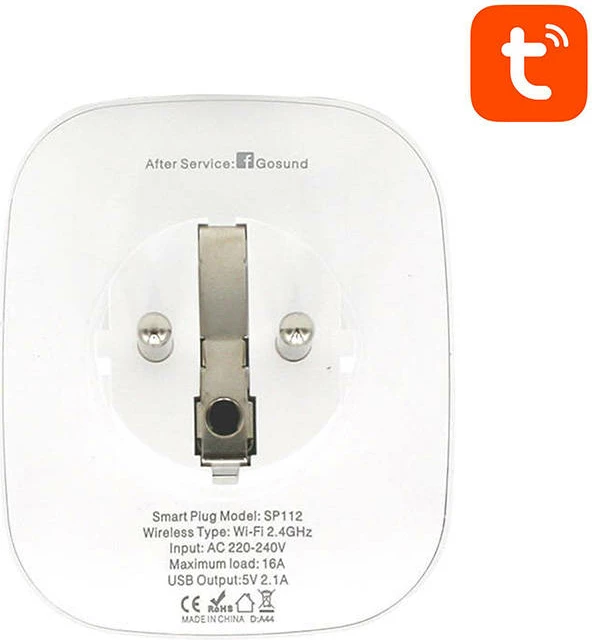 Prizë inteligjente Gosund SP112 me WiFi, 2xUSB, 16A, e bardhë