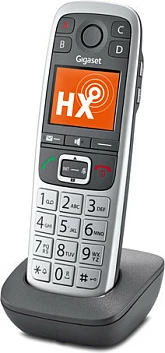 Telefon Gigaset E560HX, Analog/DECT, Mbajtës pa tela, Gri, Argjend
