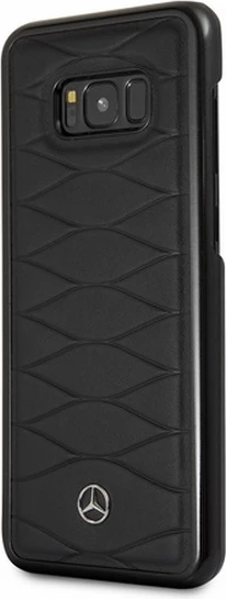 Mbështjellës Mercedes Pattern Line për Samsung Galaxy S8 Plus, lëkurë natyrale, i zi