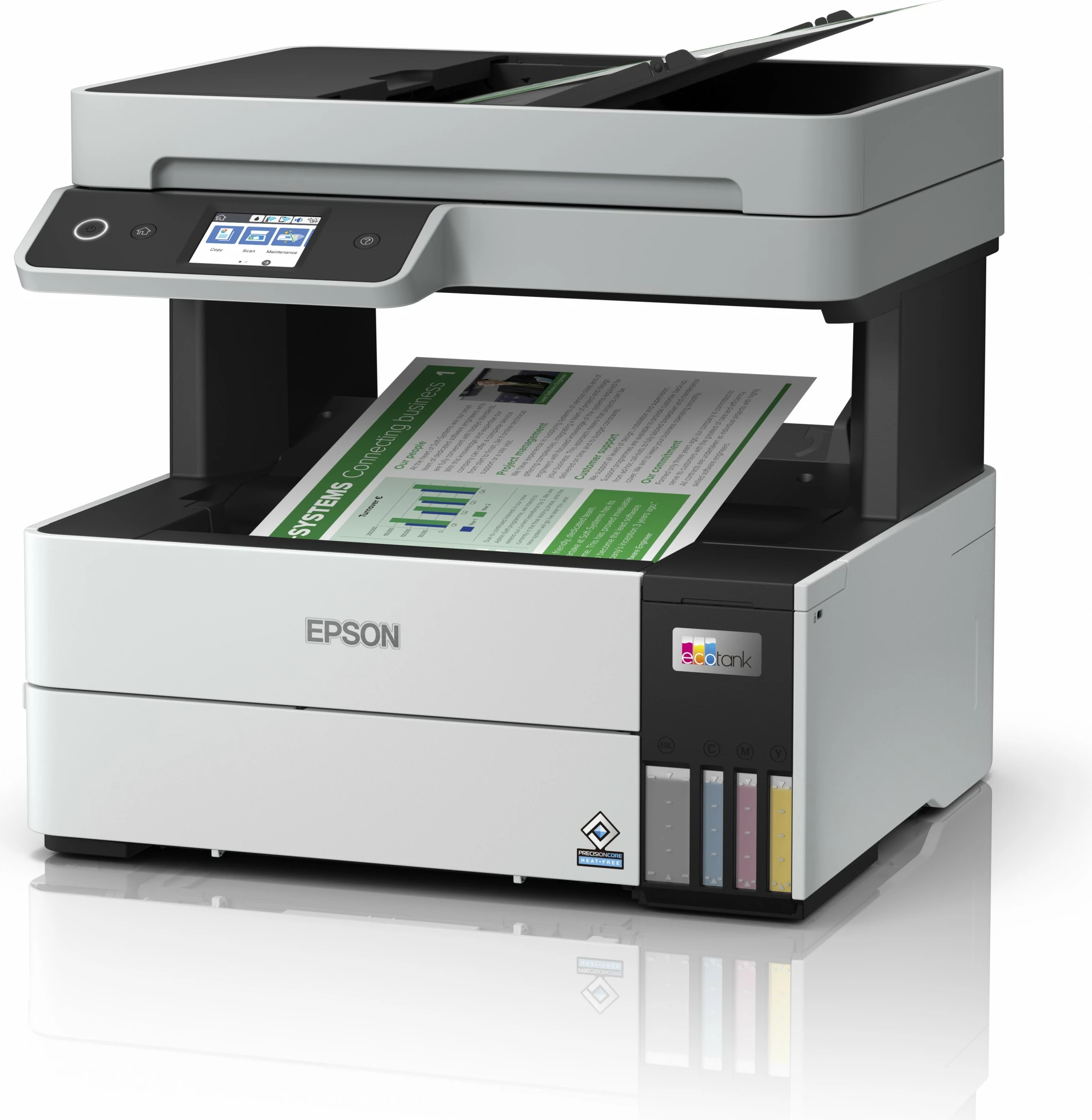 Printer Epson EcoTank ET-5150, Inkjet, A4, Wi-Fi, Touchscreen, zi/bardhë