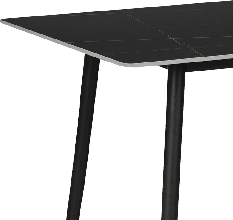 Tavolinë me karrige Gustas-Bella set prej 5 pjesësh, ngjyrë hiri me gurë të sinteruar mermeri të zi 120x60x75cm