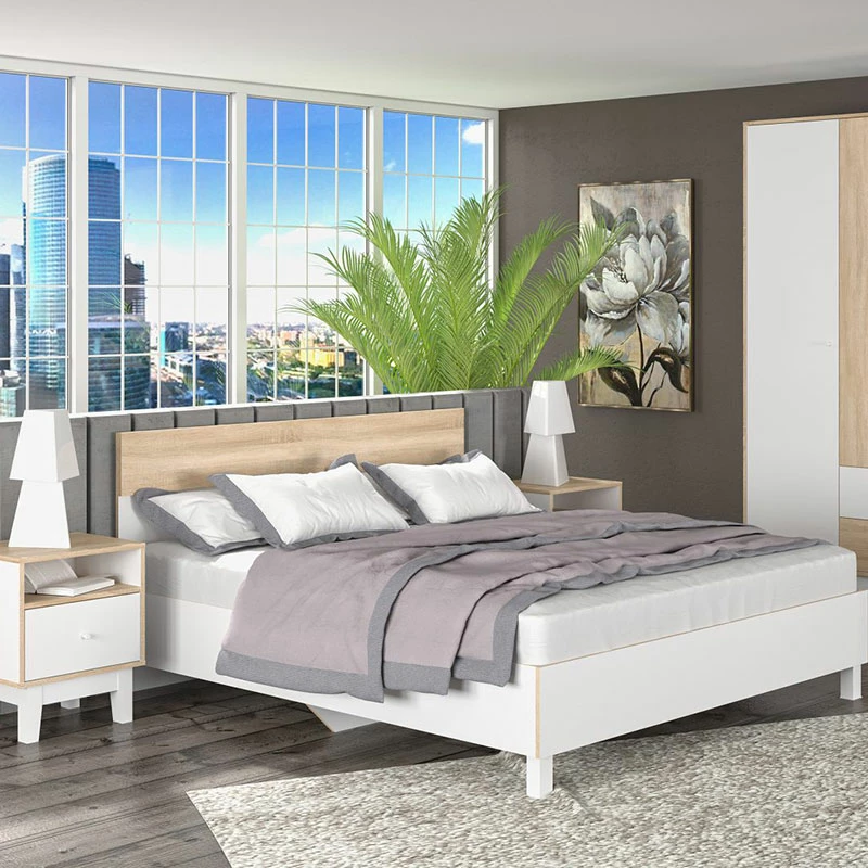 Krevat dopio Awell ngjyrë sonoma-bardhë 160x200cm