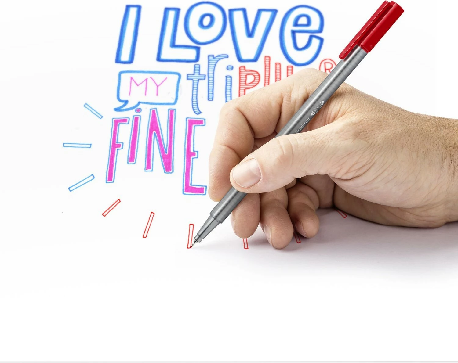 Set lapsa fineliner STAEDTLER triplus 4 copë, ngjyrë blu