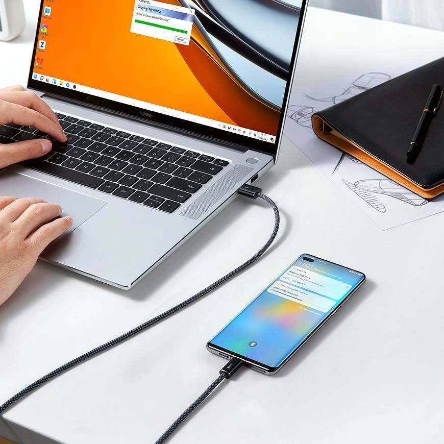 Kabllo Baseus Dynamic Series CALD000702 USB-A në USB-C 2 m 100W e bardhë