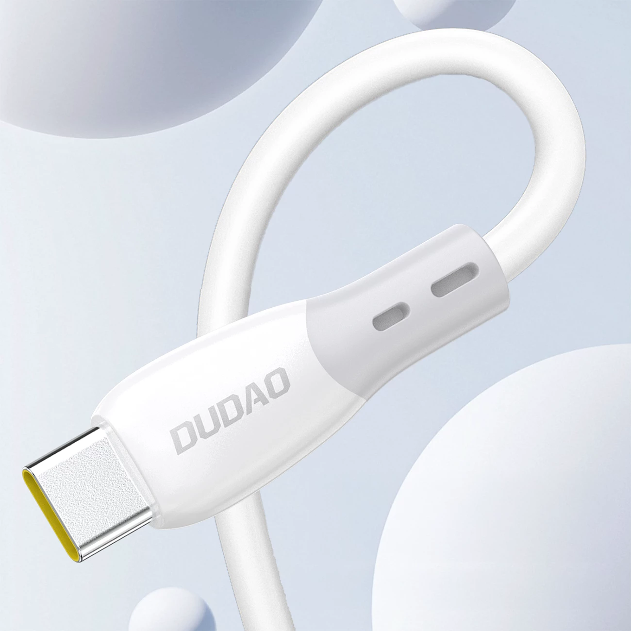 Kabllo Dudao L25ST USB-A në USB-C, 1 m, 5A, USB 2.0 (480 Mbps), e bardhë