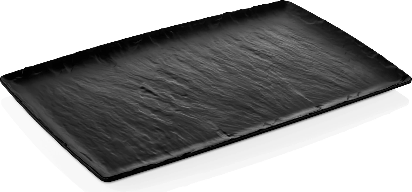 Pjatë servirëse melamine, Fine Dine Rock, GN 1/3 176x325 mm, e zezë