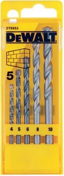 Set maje shpuesi për beton DeWalt DT6952-QZ 4/5/6/8/10 mm, shank cilindrik, 5 copë