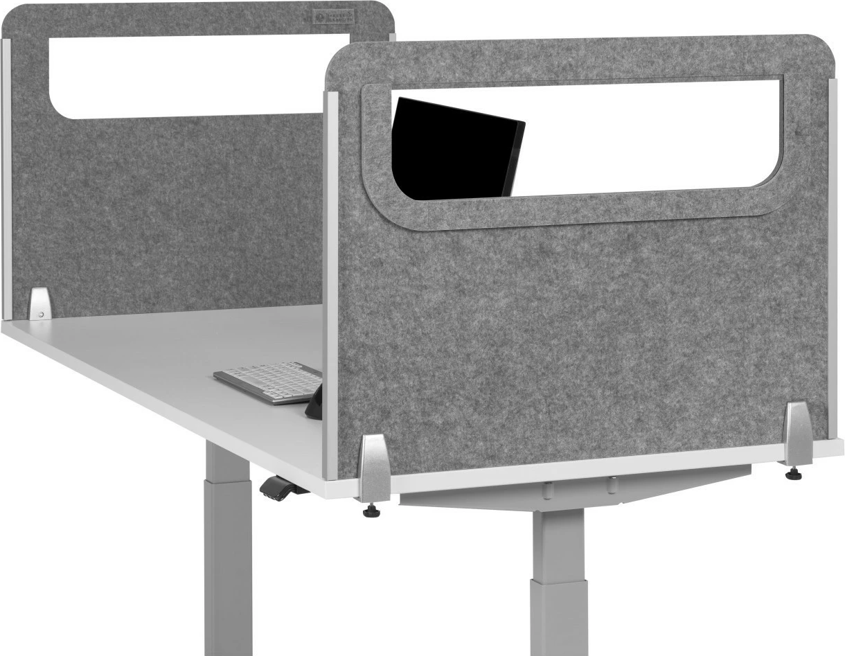 Ndarëse tavoline BakkerElkhuizen BE Safety Screen H60D60 me dritare akrilike, gri