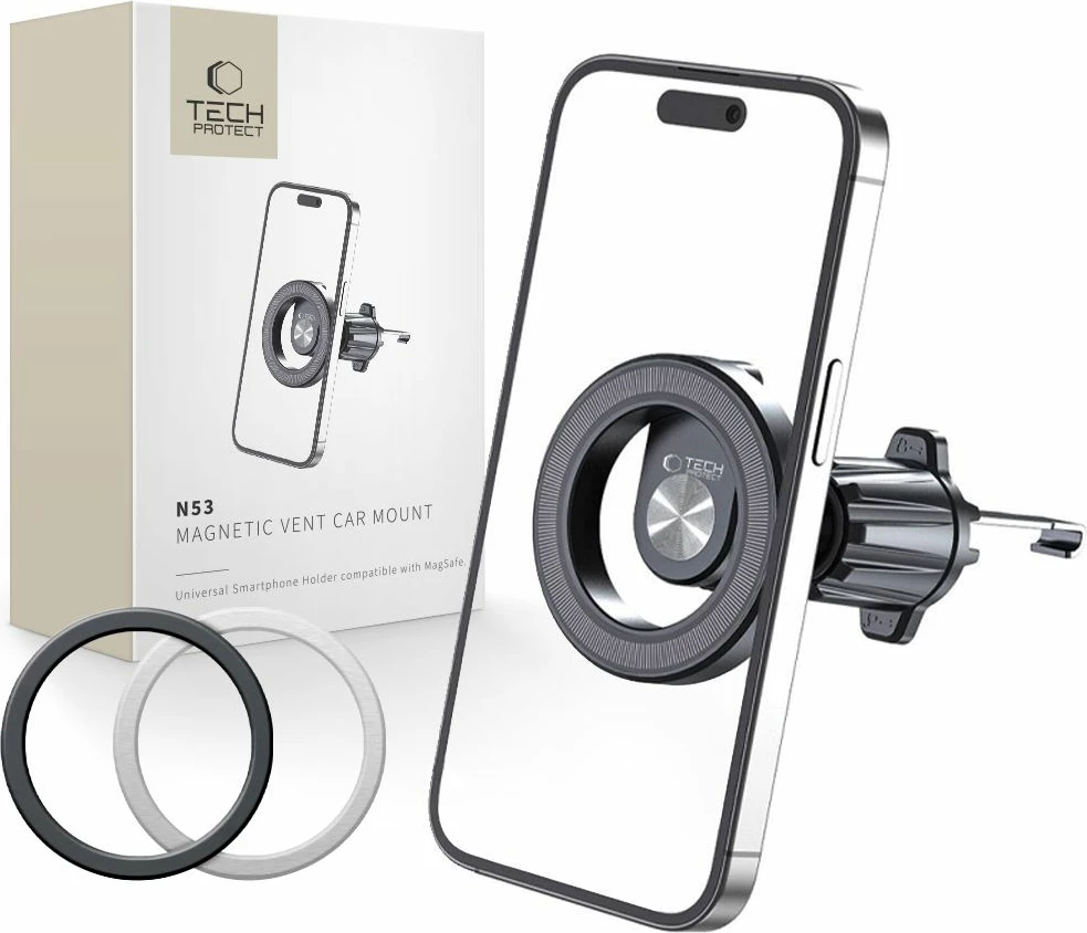 Mbështjellës magnetik për makinë Tech-Protect N53 me MagSafe, i zi