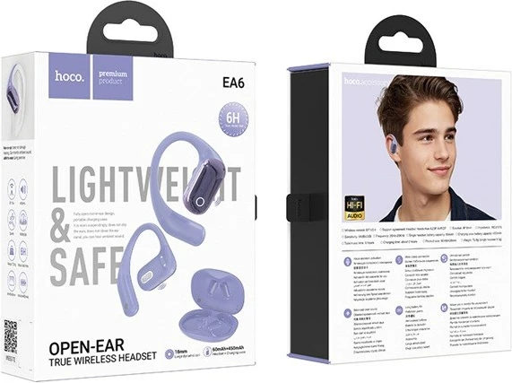 Kufje wireless HOCO EA6 open-ear, Bluetooth, vjollcë