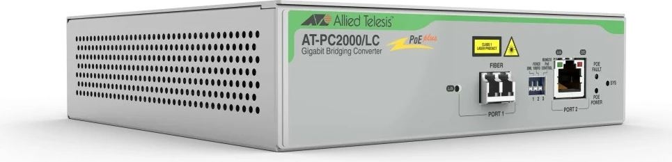 Media konvertues Allied Telesis AT-PC2000/LC-960, 1000 Mbit/s, PoE+, gri