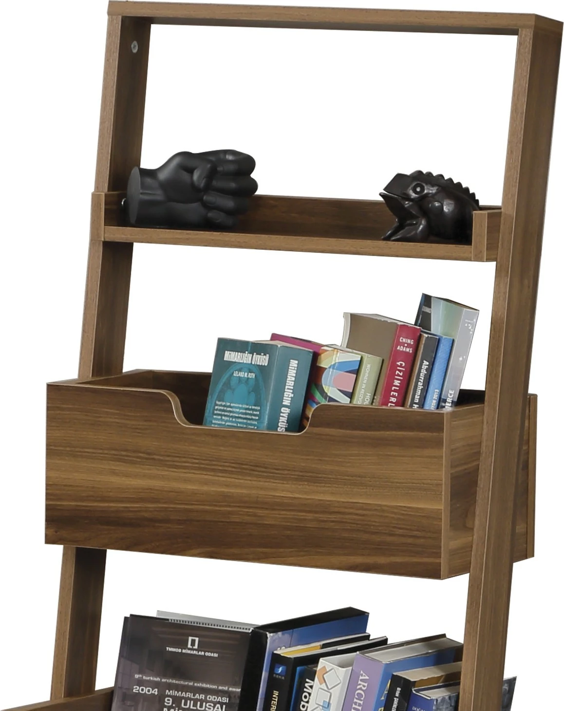 Raft librash Hanah Home, i ulët, ngjyrë arre