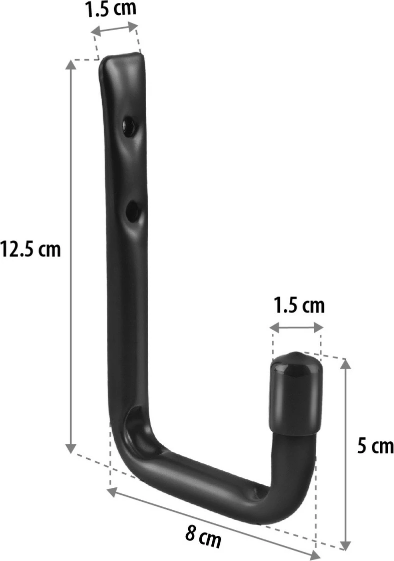 Mbajtës muri çeliku Maclean MC-489, set 2 copë, ngjyrë e zezë, max 22kg