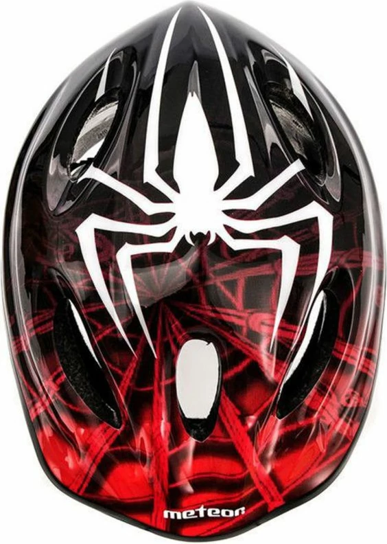 Helmetë biçiklete për fëmijë Meteor, e zezë e kuqe