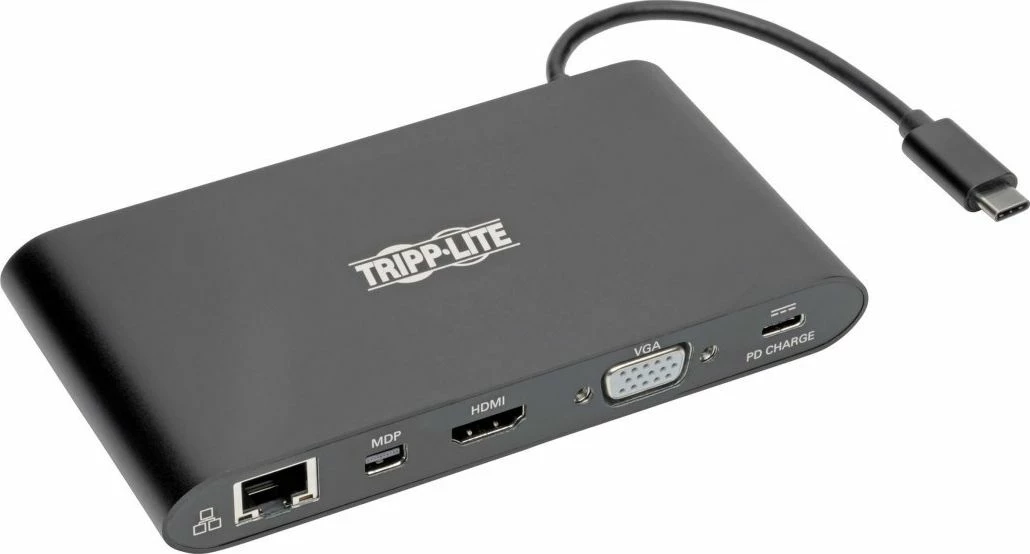 Dock USB-C Tripp Lite Dual Display 4K HDMI/mDP, VGA, Hub USB-A/C 3.2 Gen 1, LAN, PD Charging 100W, i zi