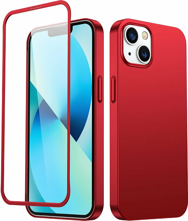 Mbështjellës Joyroom JR-BP927 për iPhone 13, 360 gradë, xham i temperuar, Kuq