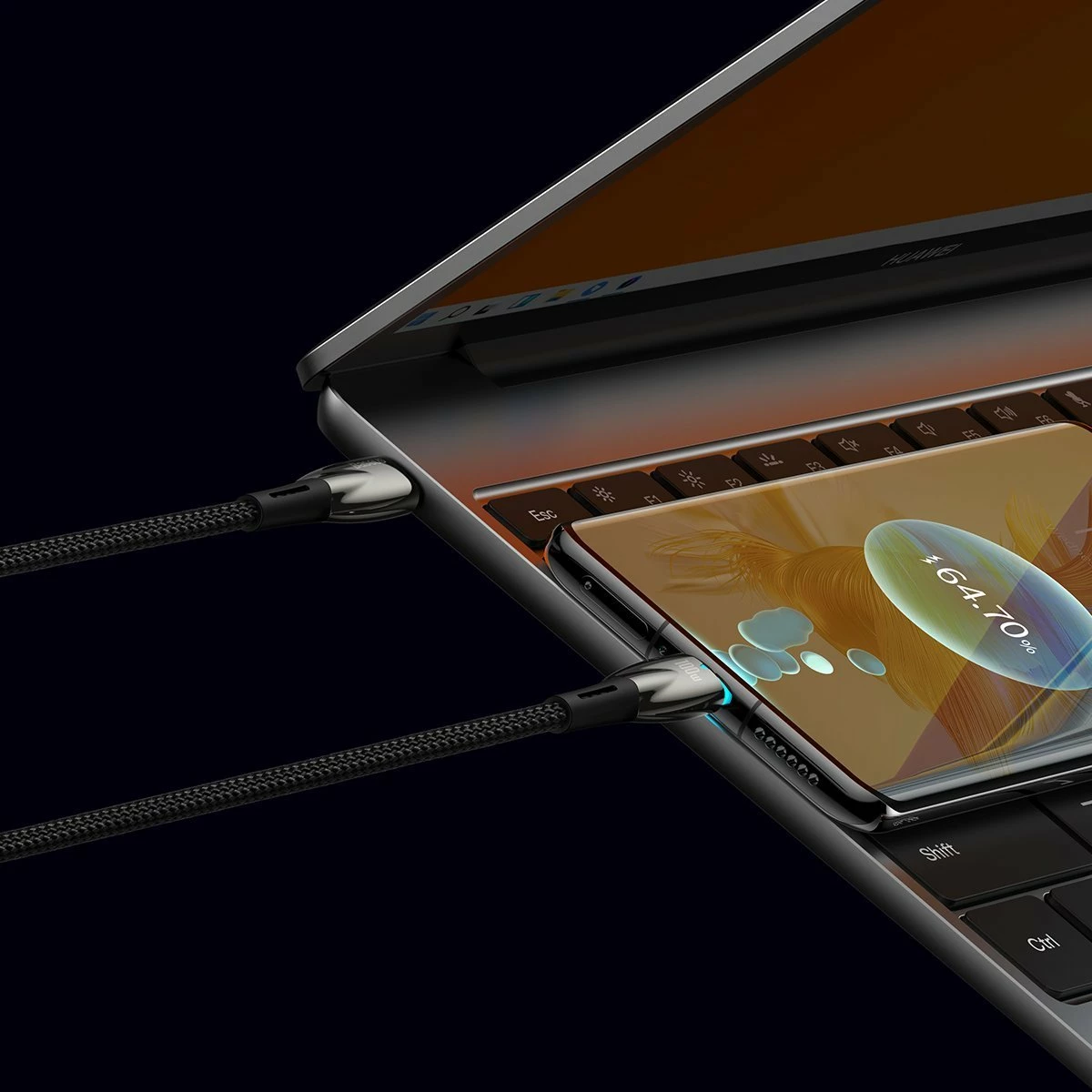 Kabllo USB-C në USB-C Baseus Glimmer Series CADH000701 1m PD 100W, e zezë