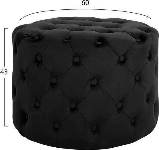 Karrige Kassie FH8406.04 kadife e zezë lloj Chesterfield D60x43h cm