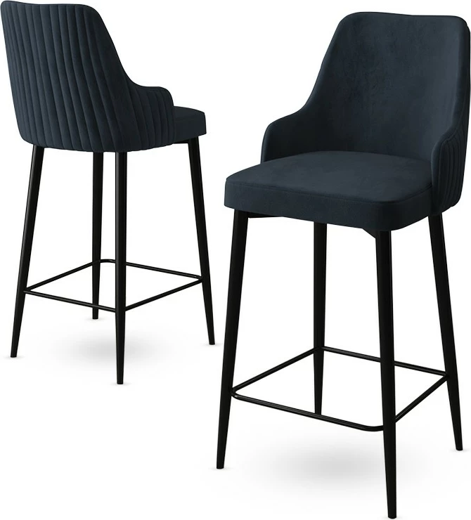 Set karrigesh për bar (6 copë), Hanah Home, Enox, antracit, e zezë