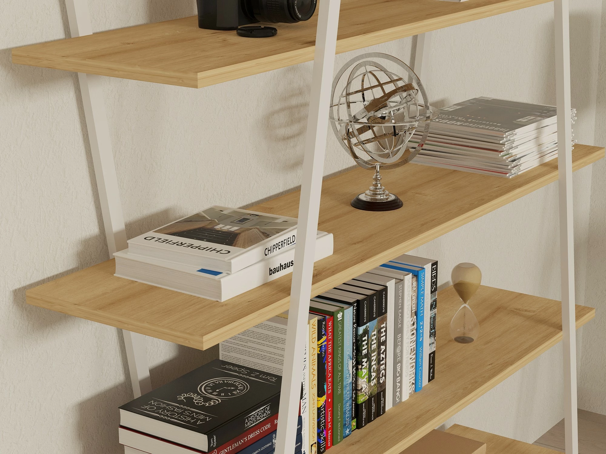 Raft librash Hanah Home, Dobra, ngjyrë safir dhe e bardhë