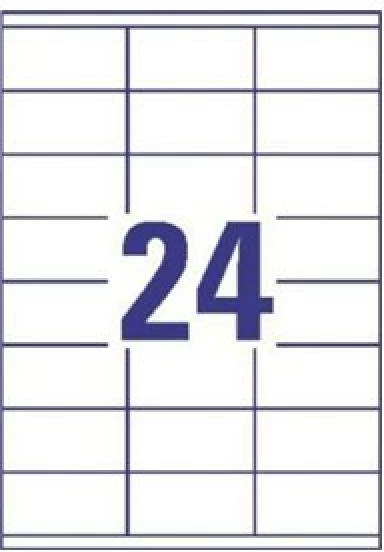 Etiketa vetëngjitëse, Avery Zweckform, 3422 70 x 35 mm A4, 100 fletë, e bardhë