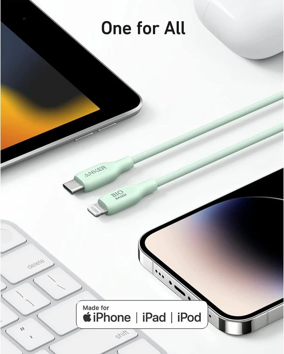 kabllo Anker 541 BIO USB-C në Lightning 0.9 m, Gjelbër