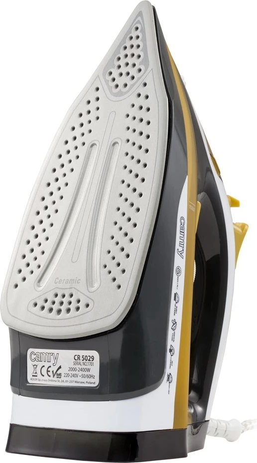 Hekur për hekurosje Camry CR 5029, 2400 W, i zi/i verdhë