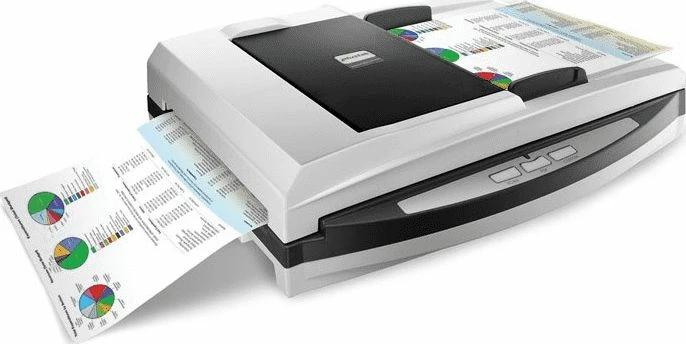 Skener Plustek SmartOffice PL4080, ADF 50 fletë, duplex, 600 dpi, USB, A4, i zi/argjendtë