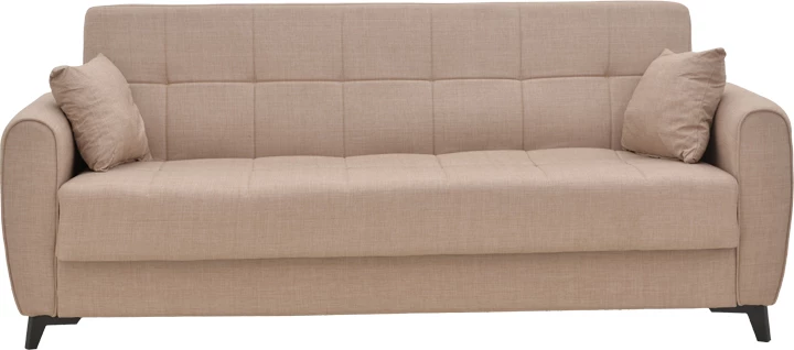 Divan-krevat me depo Lincoln tre ulëse, pëlhurë bezhë, 225x75x85cm