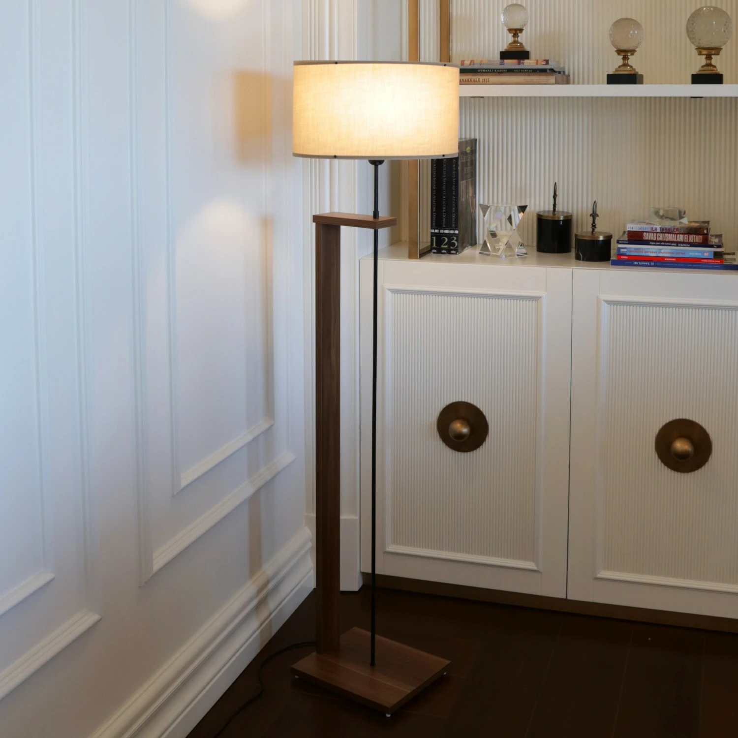 Llambë dyshemeje prej druri, ngjyrë mink, Opviq AYD-3131