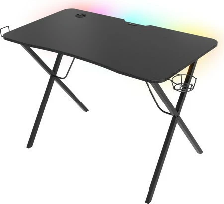 Tavolinë gaming Natec Genesis Holm 200 RGB, 113x60cm, me ndriçim RGB, e zezë