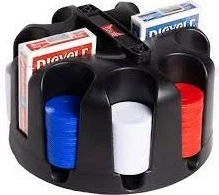 Set çipsash pokeri Bicycle me raft rrotullues, 200 copë, plastikë, kaltër/kuq/bardhë