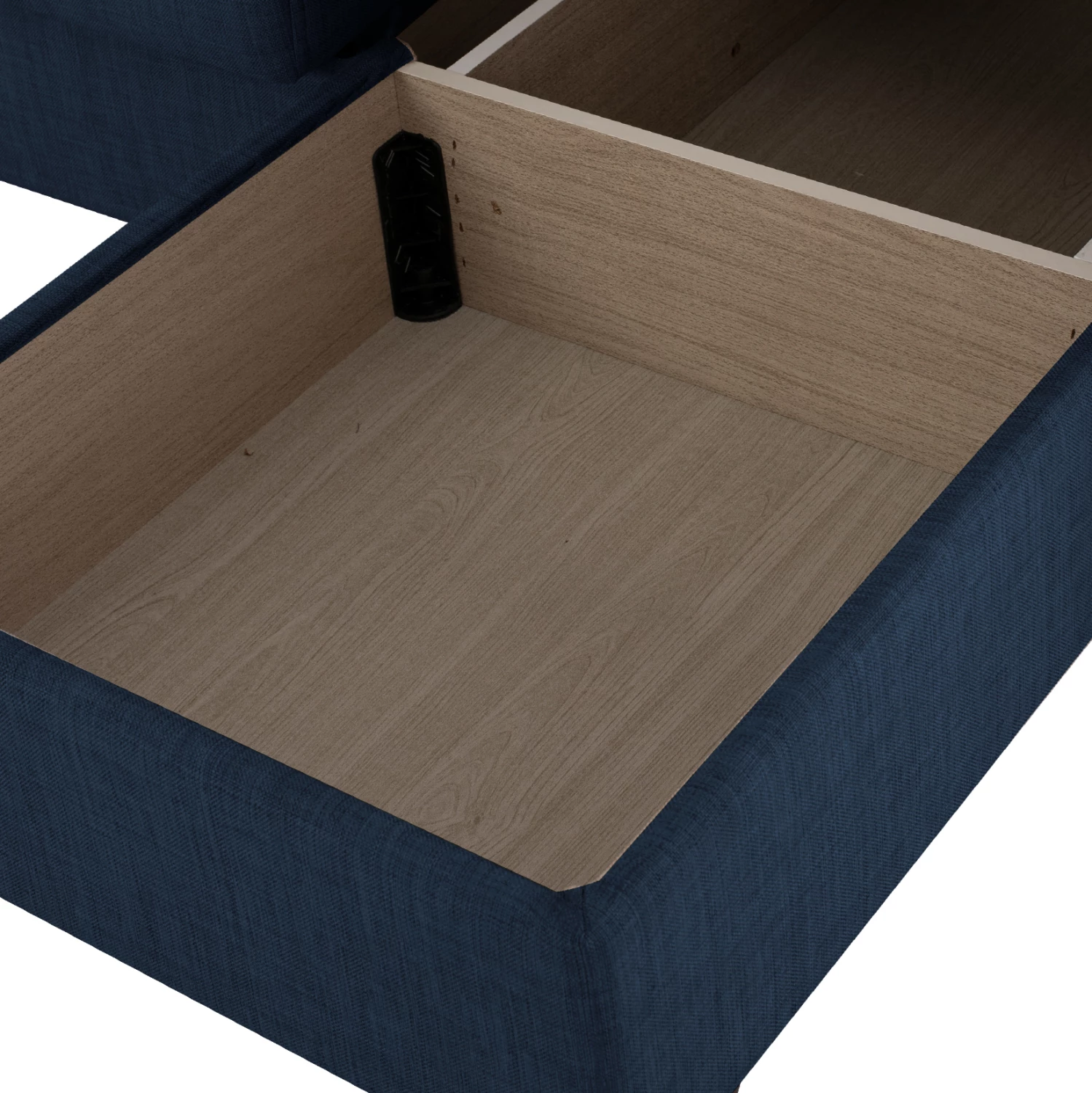 Divan qoshe me shtrat GHUFRAN FH3244.07, i kthyeshëm me hapësirë magazinimi, pëlhurë blu, 200x133x77 cm