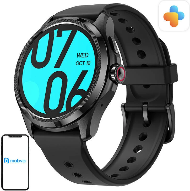 Smartwatch Mobvoi TicWatch Pro 5 GPS Elite Edition, 1.43", 32GB, 2GB RAM, i zi, set me rrip silikoni dhe rrip eco-leather