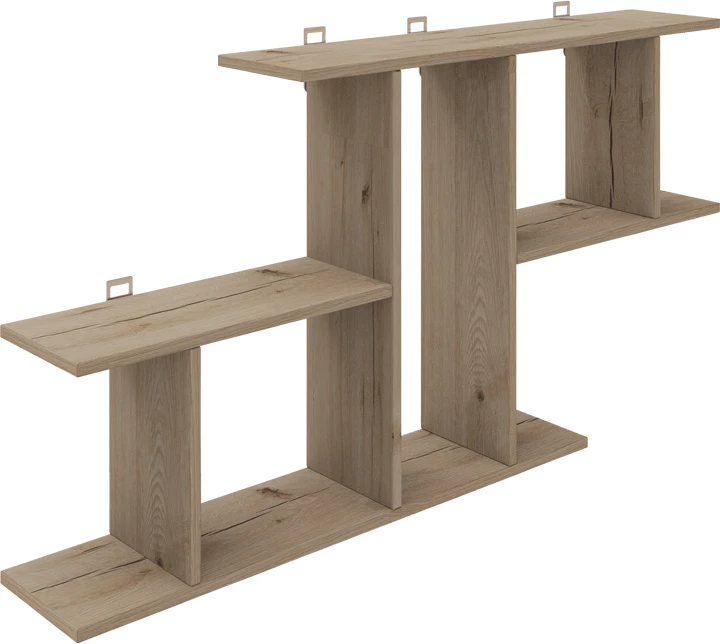 Raft muri Vertoura, ngjyrë lisi, 116x18.5x60cm