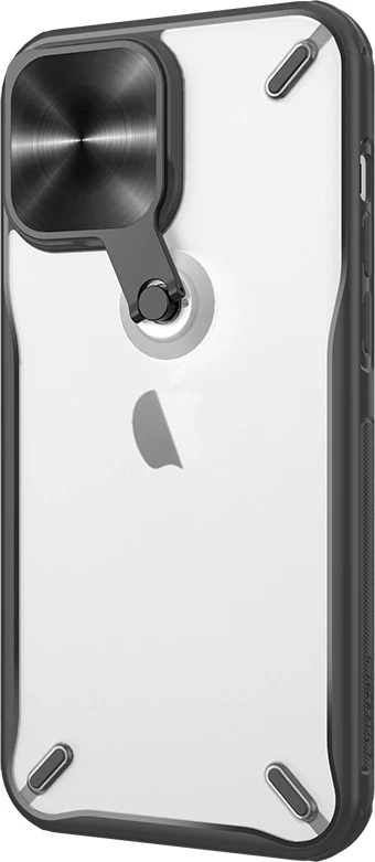 Mbështjellës Nillkin Cyclops Case për iPhone 13 Pro, me kapak kamere dhe qëndrim, i zi