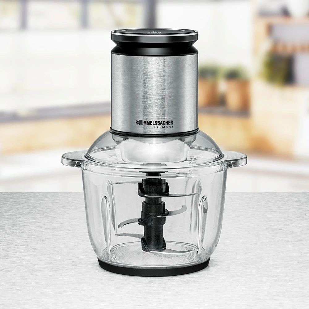 Prerëse ushqimi Rommelsbacher MZ 600, 2L, 600W, inox, e zezë