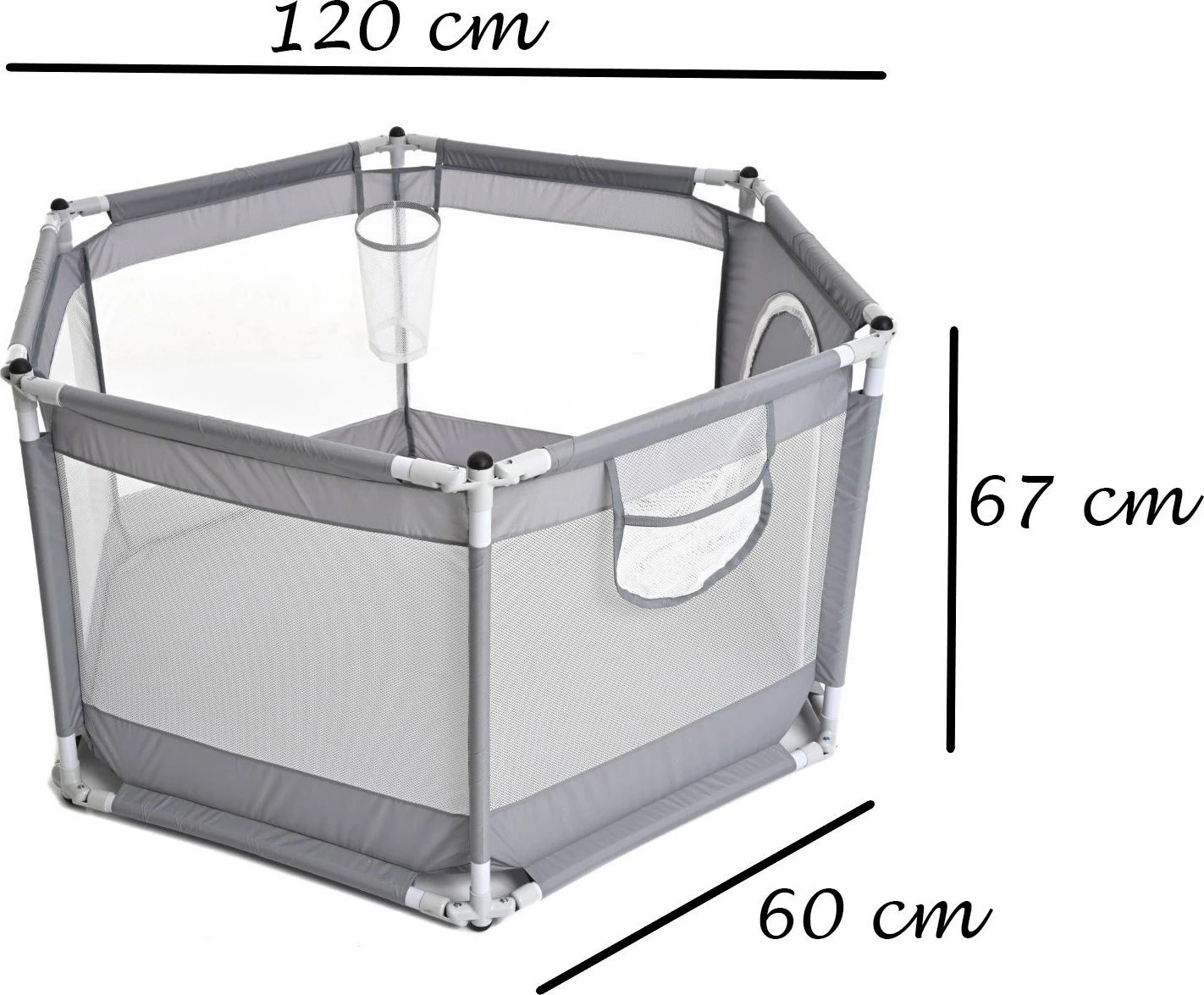 Pishinë me topa për fëmijë, ngjyrë gri, Evila Originals