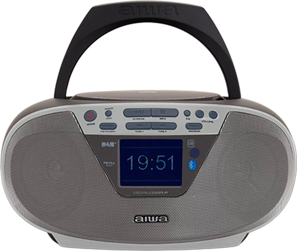 Boombox AIWA BBTU-500DAB/SL, CD/MP3, DAB+/FM, Bluetooth 5.0, USB 64 GB, gri/argjendtë, me telekomandë