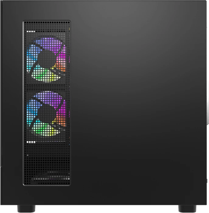 Kasë DarkFlash DS950V, midi tower, ekran IPS 6\", xham i temperum, 6 ventilatorë 120mm, e zezë, set me 6 ventilatorë