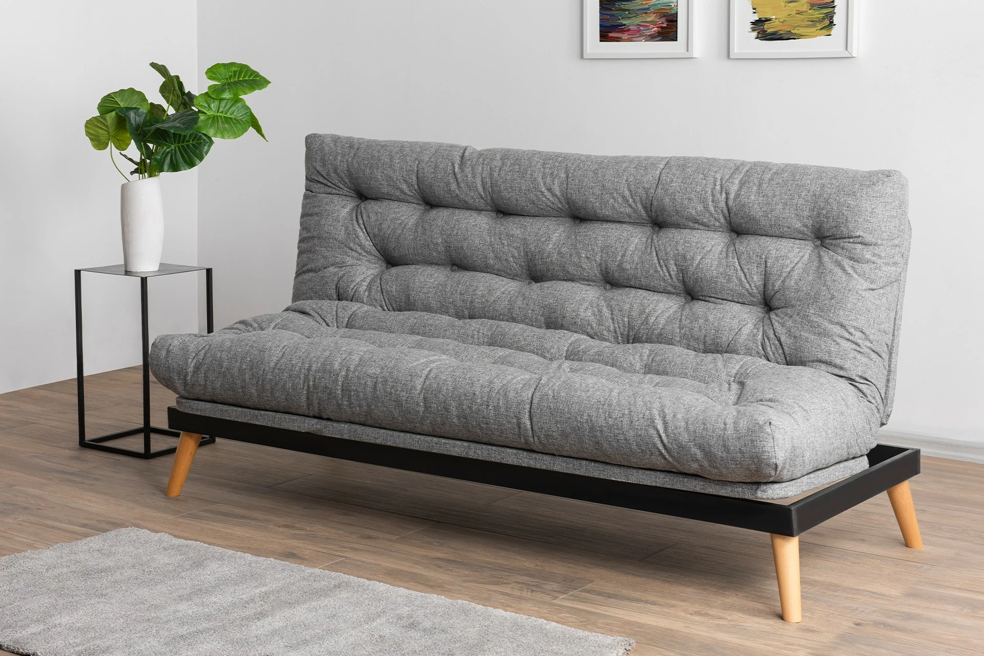 Divan-krevat treshe Atelier del Sofa, Saki, ngjyrë gri e çelët